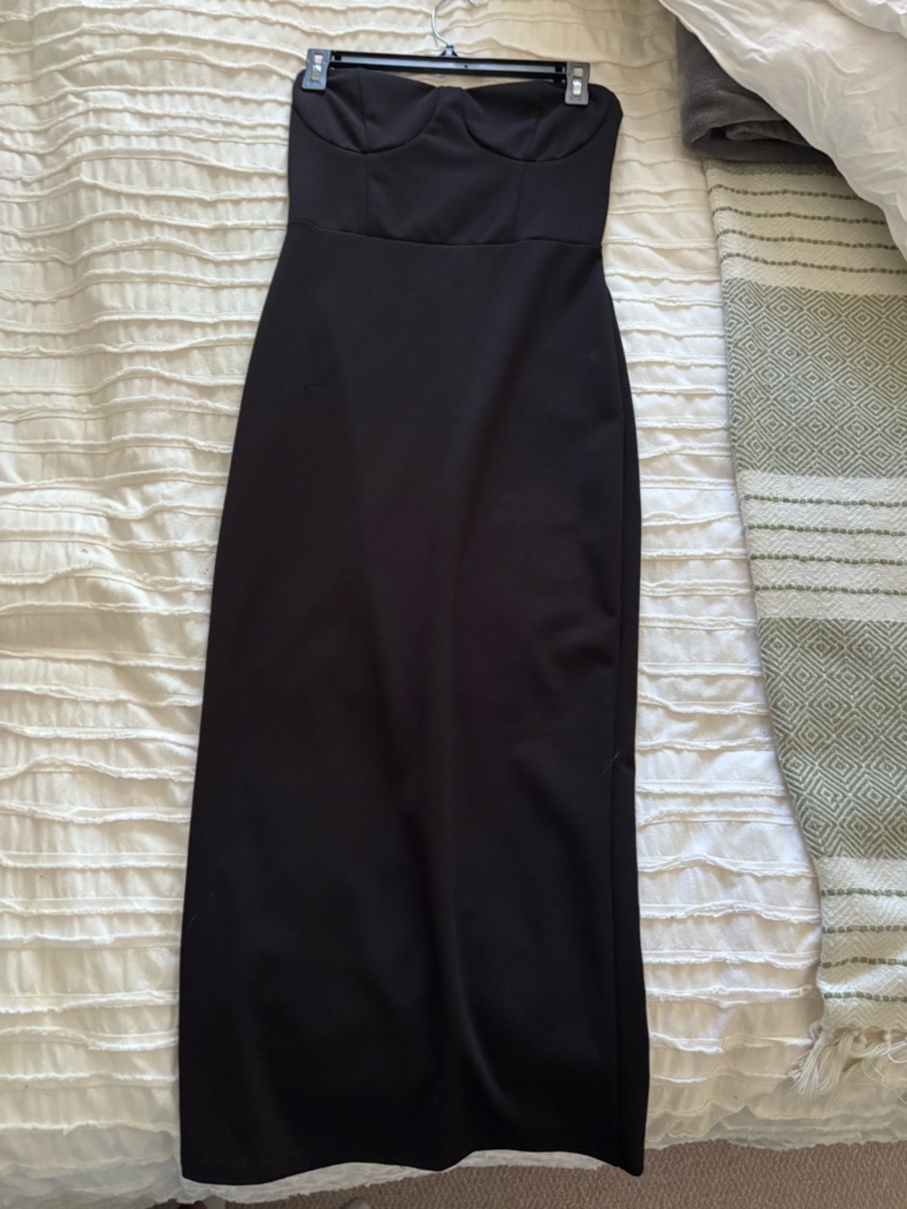 Strapless Black Midi Dress
